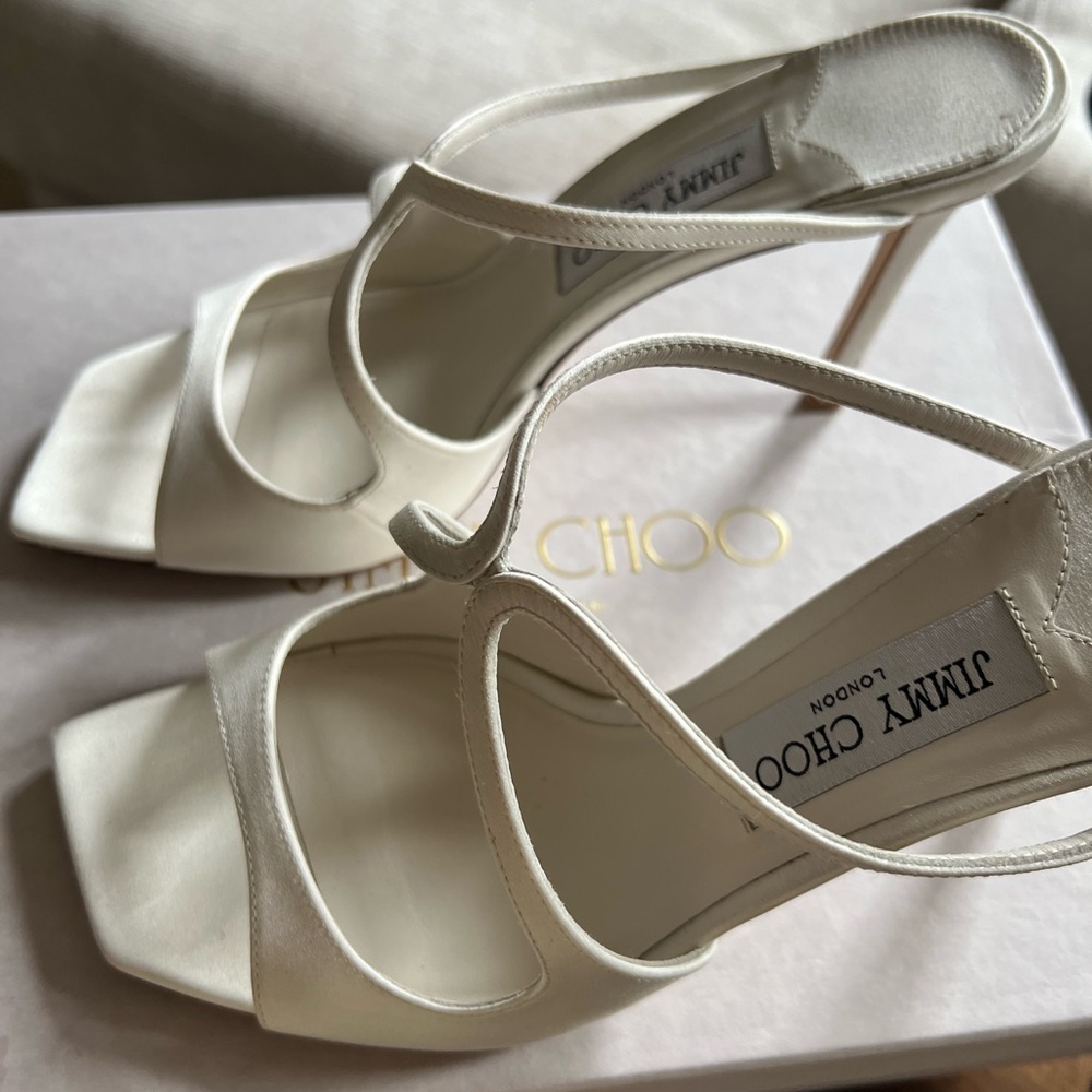 Jimmy Choo White Strappy Heels